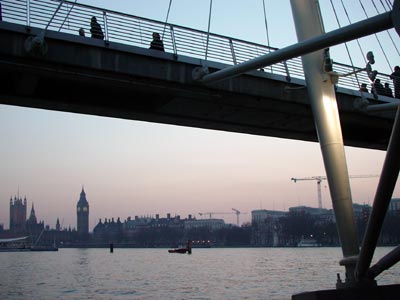 Hungerford bridge and Parliament, London, 2003