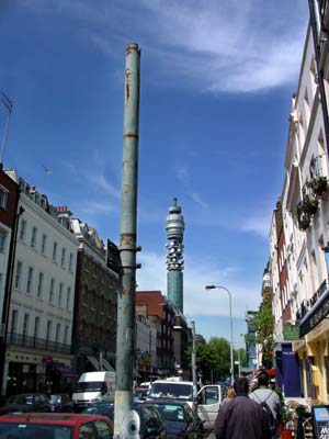Telecom Tower from Charlotte Street, London W1