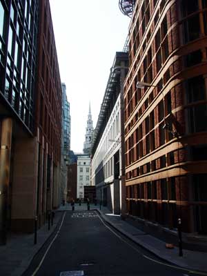 View from Pilgrim Street, City of London, London, June 2003