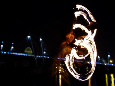 Fire Dancer, Reclaim the Beach, Southbank, London, June 2003