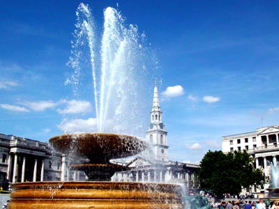 Fountains, Trafalgar Square, London, June 2003