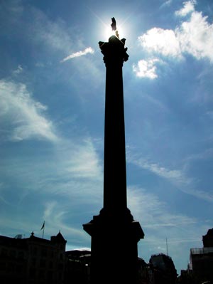 Nelson's Column against the sun, London, June 2003
