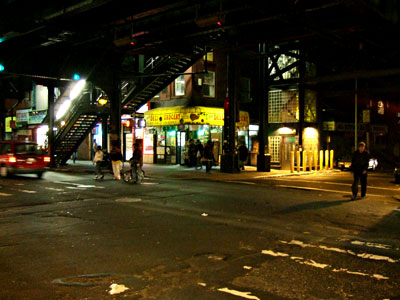 Underneath Marcy Avenue subway station, Williamsburg, Brooklyn, New York, Brooklyn, New York, NYC, US
