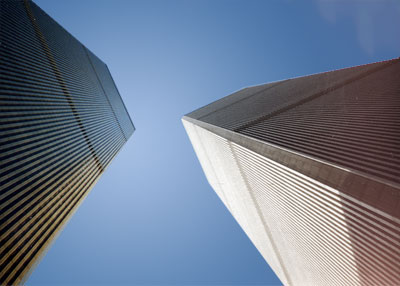Twin Towers, blue sky