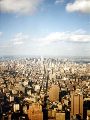 World Trade Tower, looking north, Manhattan, New York, NYC, USA, 1986