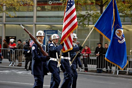 Bronx Aerospace Academy, Nation's Parade, Veteran's Day Parade, 5th Avenue, Manhattan, New York, NYC, November 2005