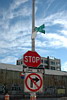 Street signs, Kent Avenue and N3rd Street, Williamsburg, Brooklyn, New York, USA