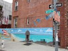 Painted seaside scene, Williamsburg, Brooklyn, New York, USA