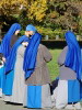 Blue nuns by The Cloisters, New York, USA