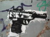 Stencil graffit, New York, USA