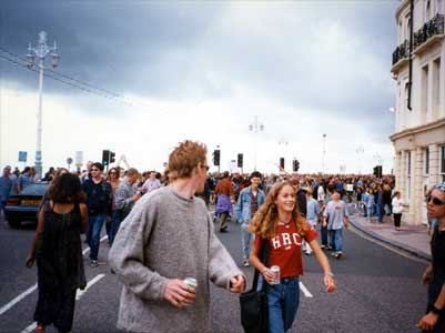 Crowds on the promenade, Reclaim the Streets, Brighton 