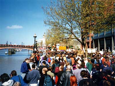 Albert Embankment, Reclaim The Streets, London 12th April 1997
