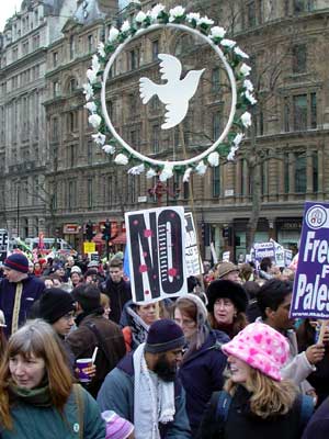 Peace Dove, Trafalgar Square, Stop the War Rally, London Feb 15th 2003