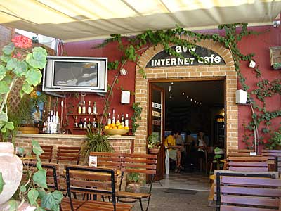 Lava Internet Cafe, Fira, Santorini, Greece, September 2004