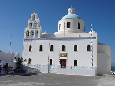 Main church square, Ia, Santorini, Greece, September 2004