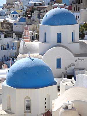 Blue domes, Ia, Santorini, Greece, September 2004