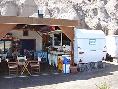 Cafe on Kanakari beach, Santorini, Greece, September 2004