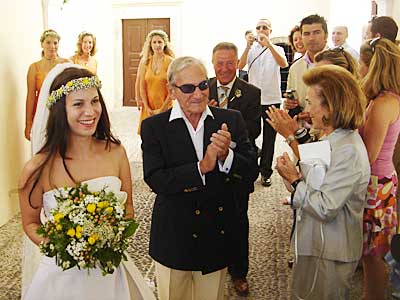 Fran and Theresa's wedding, Catholic Cathedral, Fira, Santorini, Greece, September 2004