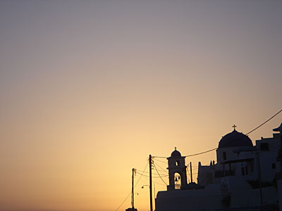 Sunset, Imerovigli, Santorini, Greece, September 2004