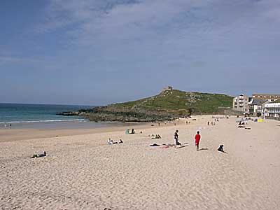 St Ives Head from Porthmeor Beach, St Ives, Cornwall, April 2004