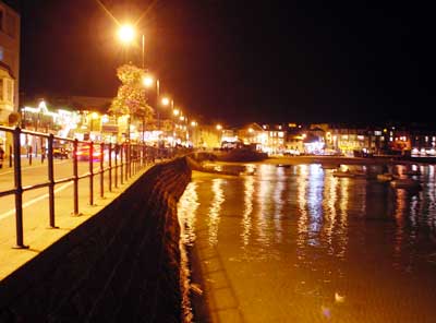 Wharf Road at night, St Ives, Cornwall, August 2002