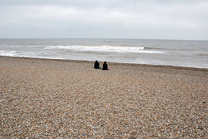 Dunwich village, Suffolk, photos of the beach and museum, East Anglia, England, UK