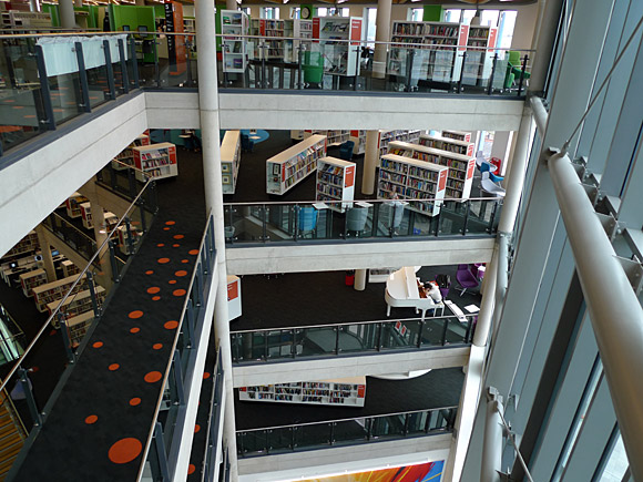 Cardiff Central Library, The Hayes, Cardiff, Wales UK - photos, feature and history