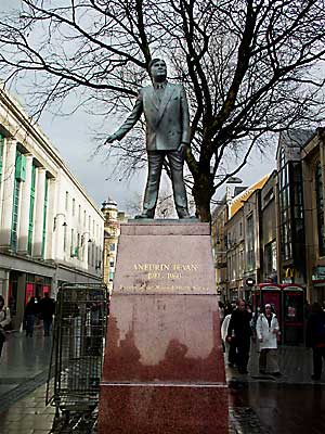 Statue of Aneurin Bevan MP, Queen Street, Cardiff, south Wales photos
