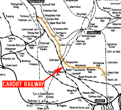 Map Of Rhiwbina Cardiff Rhiwbina Halt, Cardiff To Coryton Railway Line On The Coryton Branch,  Cardiff Railway, Cardiff, South Wales, Uk