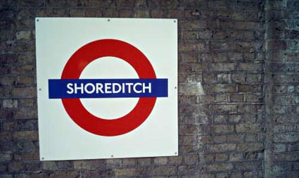 Shoreditch tube station, London Underground, East London Line, London