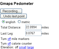 gmaps pedometer
