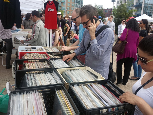 Vinyl galore at the Brooklyn Flea Record Fair, Williamsburg, New York