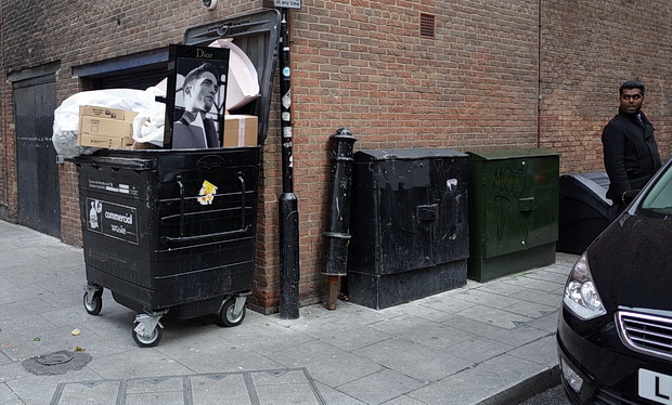 Photo of the day: Dior model in a dumpster, London