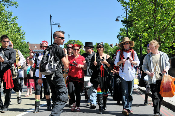 Brixton Windmill reopening procession and celebration, Blenheim Gardens ...