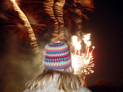 Fireworks night, Brockwell park, Herne Hill nr Brixton, Lambeth, London SW9, Nov 2003