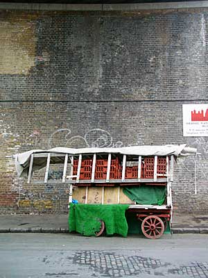 Old market stall, Valentia Place, Brixton, Lambeth, London SE22