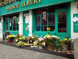 flowers outside the Prince Albert