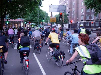 Shaftesbury Avenue, Critical mass bike ride, London, 27th June 2003