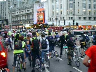 Tottenham Court Road, Critical mass bike ride, London, 27th June 2003