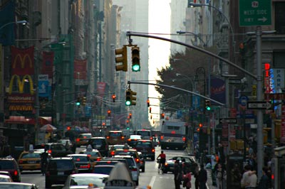 Looking down Broadway, Manhattan, New York, New York City, Manhattan, New York, NYC, USA