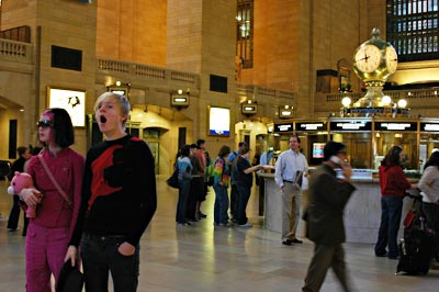 Yawning in Grand Central station, Manhattan, New York, New York City, Manhattan, New York, NYC, USA