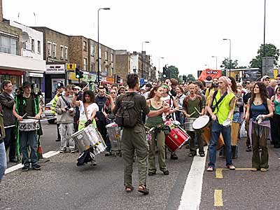 At the front of the march, Jayday Cannabis March and Festival, Brixton Road 5th June 2004