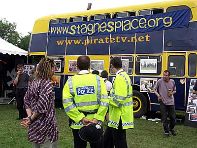 PirateTV bus at the Jayday Cannabis March and Festival, Brockwell Park 5th June 2004