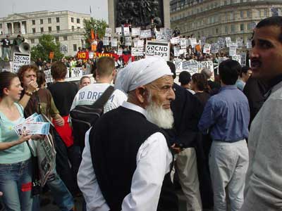 Stop the War demo, Trafalgar Square, 13th October 2001