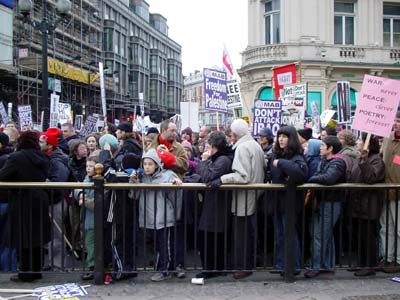 Crowds, Piccadilly Circus, Stop the War Rally, London Feb 15th 2003